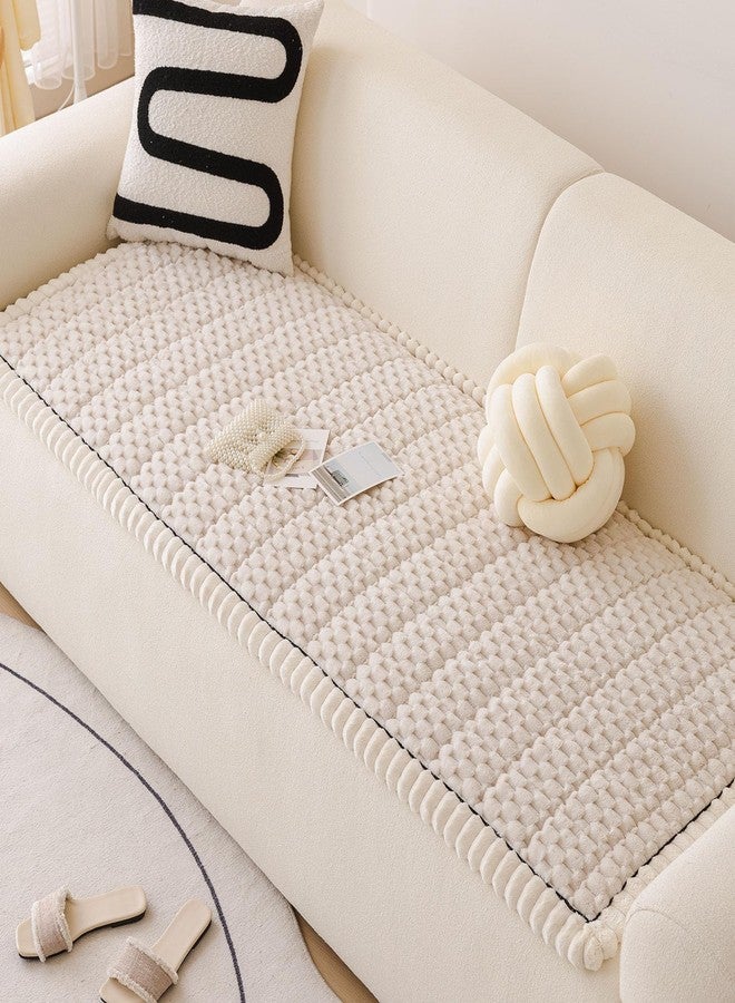 XSlive Faux Fur Couch Cover for Dogs Washable, Soft Cozy Non Slip Sectional Sofa Cover, Pet Couch Covers for 3 Cushion Sofa L Shaped, Furniture Protector for Pets Kids(Ivory,28"x59") - Image 5
