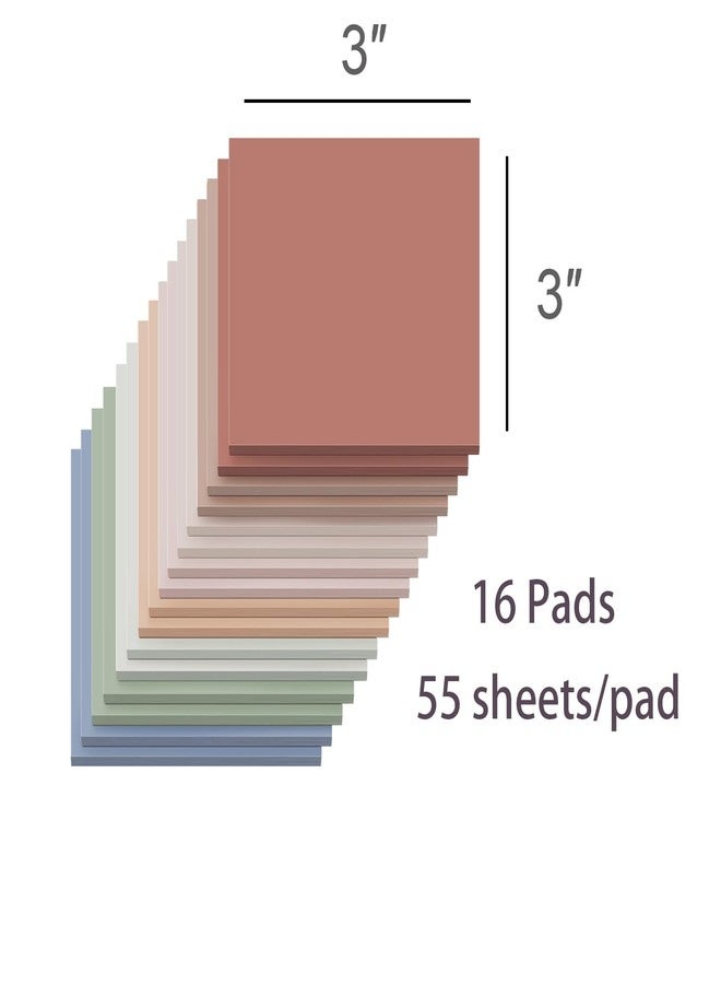 Kozerite (16 Pack) Sticky Notes 3x3, Vintage Colors, Sticky Pads, Recyclable, Self-Stick Pads, Easy to Post for Home, Office, Notebook - Image 2