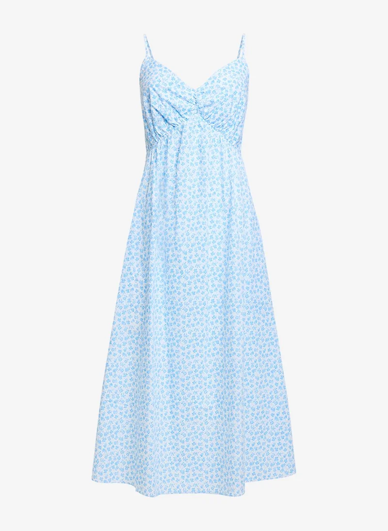 French Connection  Women's White-Poolside Blue Rhodes Pop Stacey Flr Midi Dress for Women | Best Price UAE