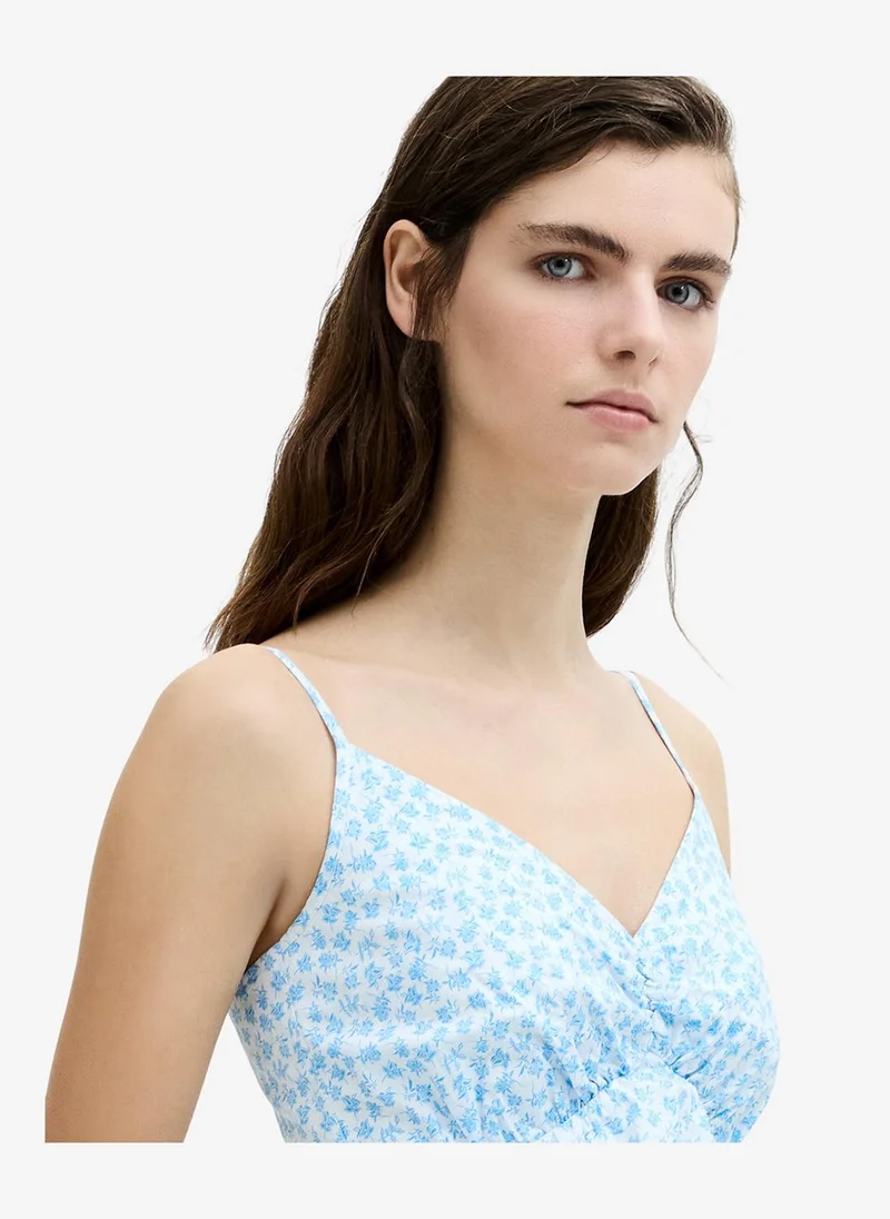 French Connection  Women's White-Poolside Blue Rhodes Pop Stacey Flr Midi Dress for Women | Best Price UAE