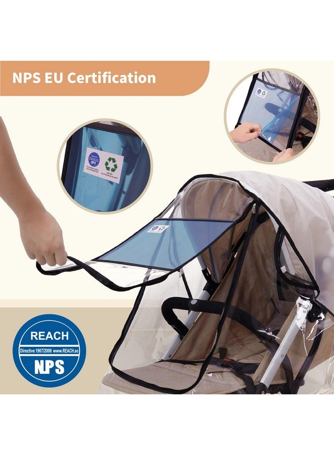 Bemece Stroller Rain Cover Universal Stroller, Travel Weather Shield Windproof and Waterproof Protect from Dust and Snow - Image 4