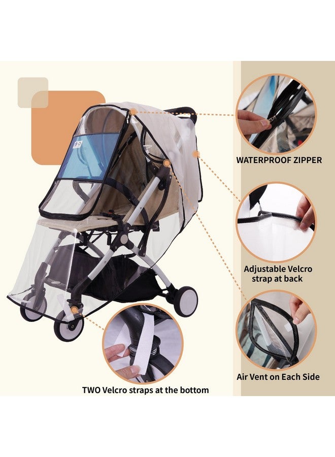 Bemece Stroller Rain Cover Universal Stroller, Travel Weather Shield Windproof and Waterproof Protect from Dust and Snow - Image 2