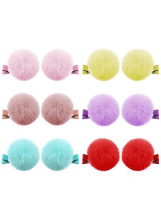 STAR BEJA 12 Pieces Ball Pompom Hair Clips Tie Colorful Fluffy Ball Fur Barrettes for Toddlers Baby Girl - pzsku/Z70636A32071F9BD7920EZ/45/_/1731601852/50532b9d-090f-4640-ae6b-f86f65783c80
