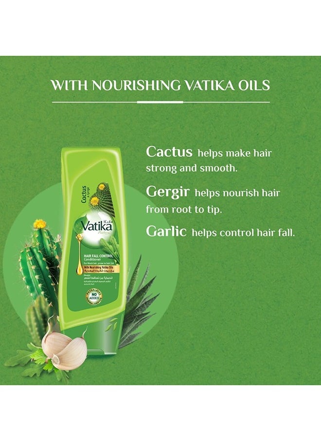Vatika Naturals - Pack Of 2 Hair Fall Control Shampoo, Conditioner Enriched With Cactus And Gergir 400ml - Image 1