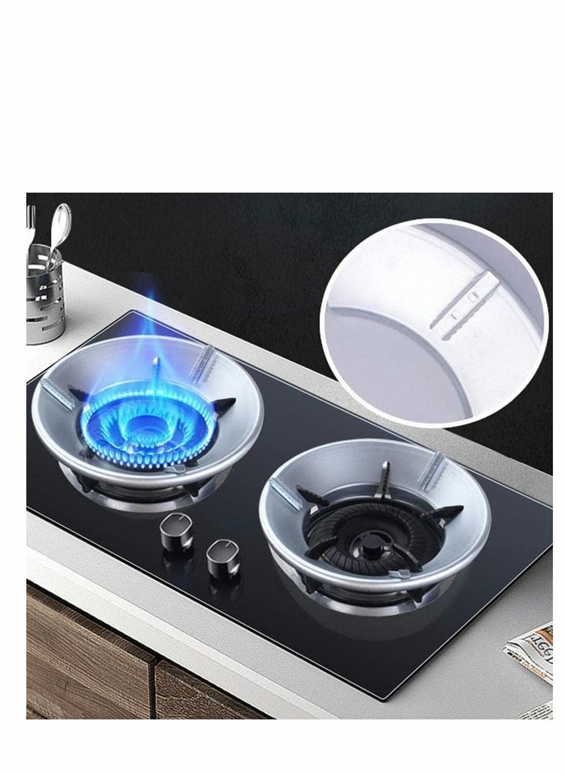 SYOSI Gather Fire Gas Stove Cover Energy Saving Round Bottom Wok Rack Windproof Wok Pan Support Stand Trivet for Gas Hobs Fire Stove Pot Cooktop Four Hole(2 PCS)  - Image 1