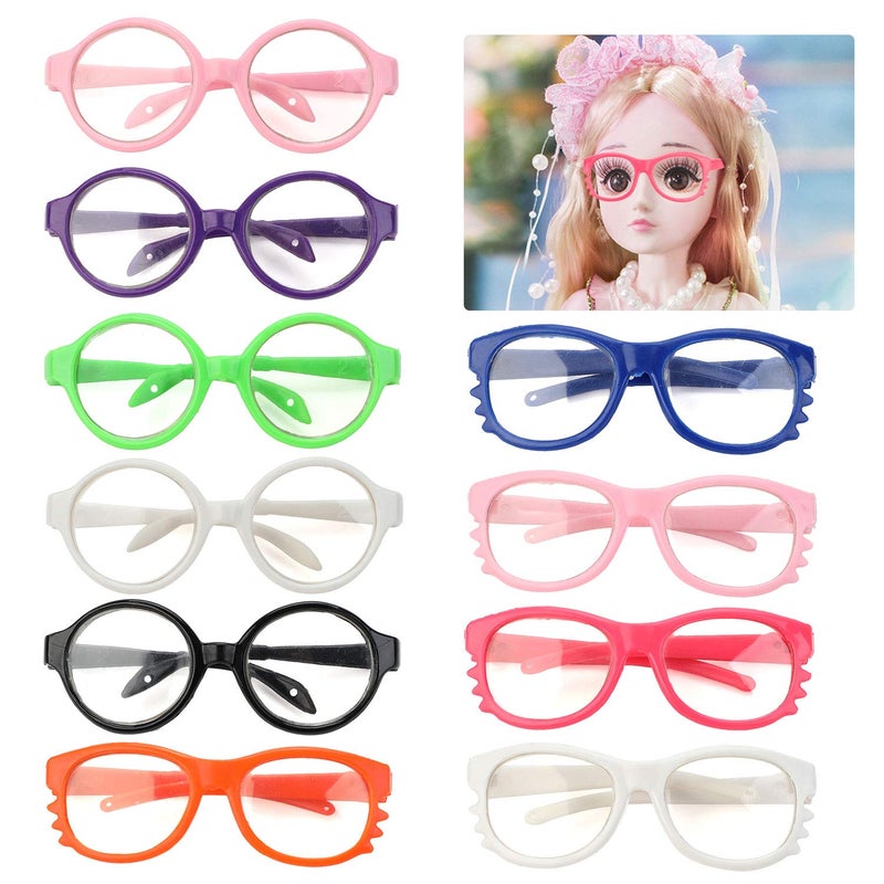 B Bangcool 10 Pairs Eyeglasses for 18 Inch Dolls Fashion Dolls Reading Glasses Costume Supplies - Image 3