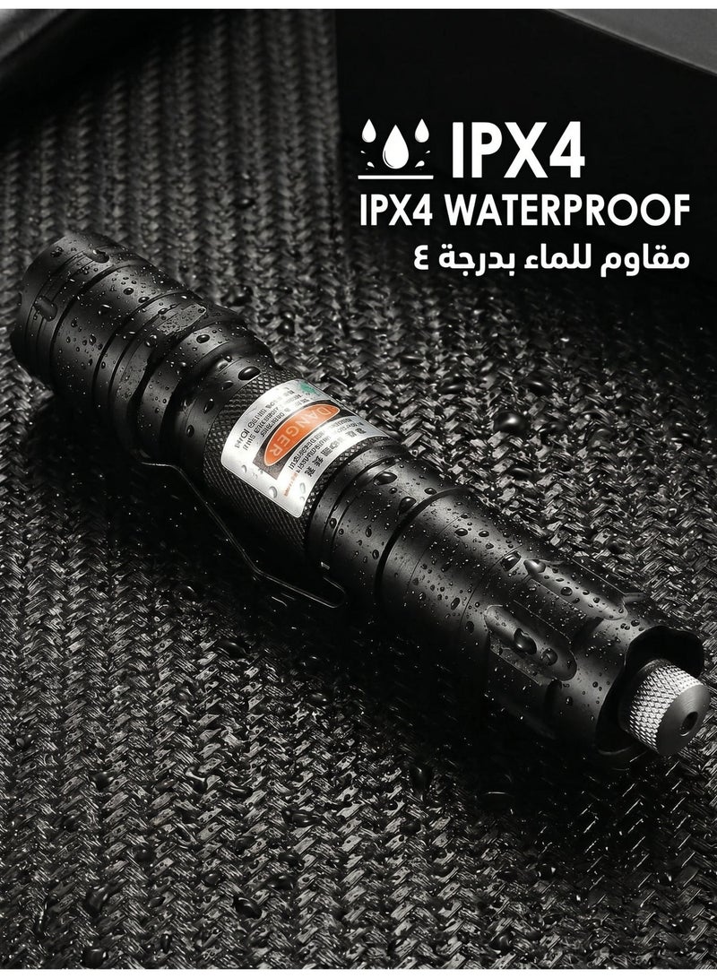 Portable LED Torch Light Laser Pointer Rechargeable Set Green - Image 5