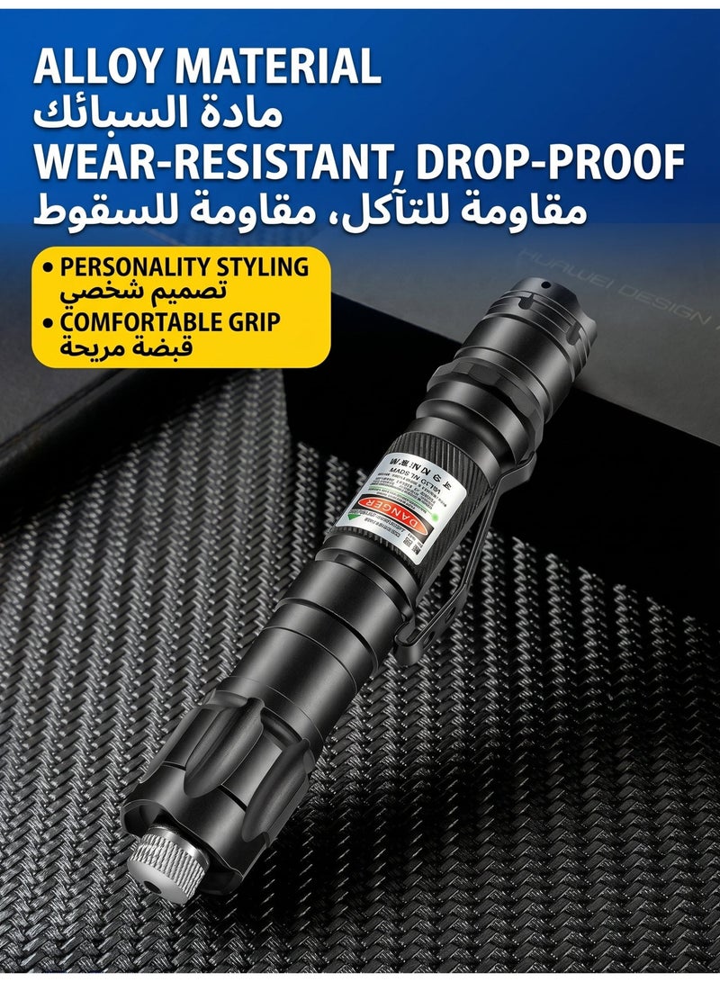 Portable LED Torch Light Laser Pointer Rechargeable Set Green - Image 4