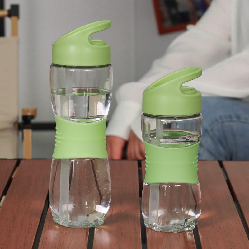Sivaphe Kids Water Bottle with Straw BPA-Free  Transparent Tritan Leak-proof Portable Pregnant Water Bottle  Sports Clear Drinking Bottle for School 18 fl.oz Green - Image 5