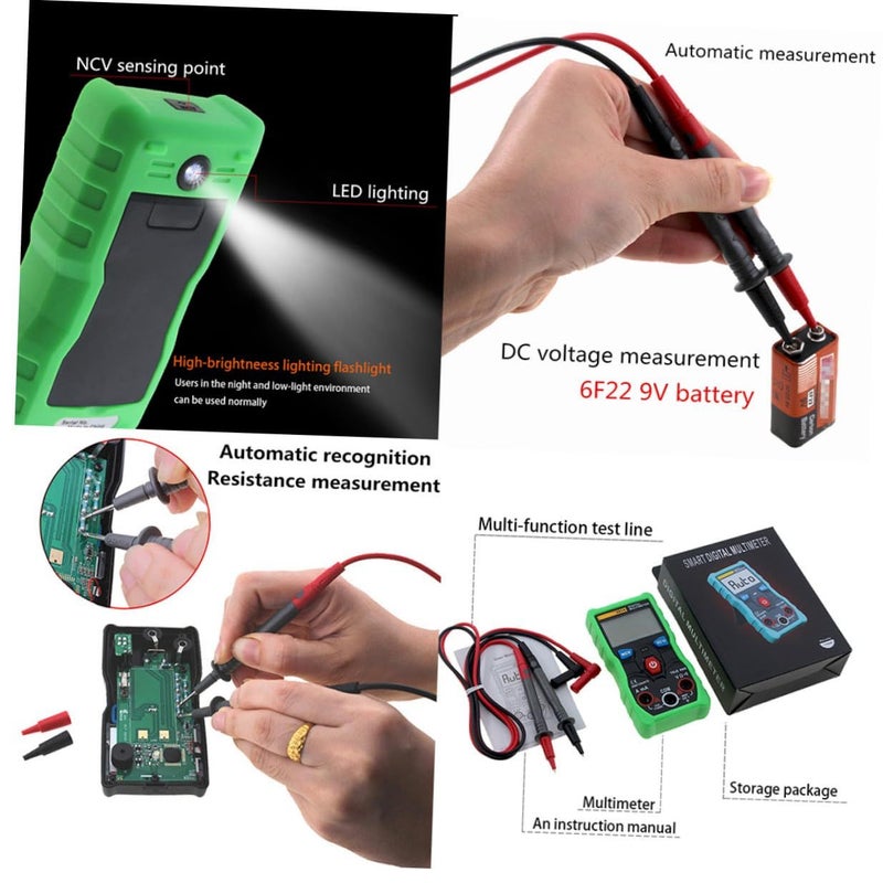Green Auto Ranging Multimeter Voltmeter Capacitance Tester with Continuity - Image 4