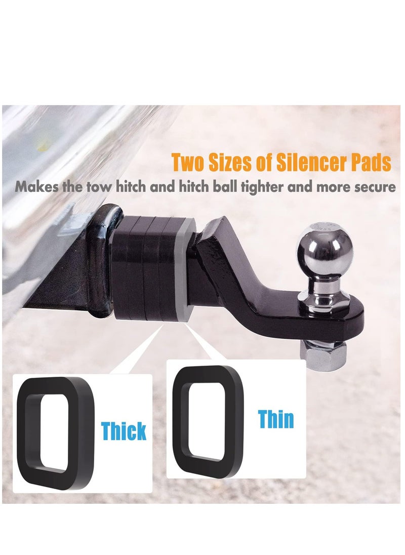 Excefore 6 Pack 2 Inch Hitch Receiver Silencer Pad,  for Adjustable Ball Mounts, Reduce Rattle, Multiple Size Combination, Compatible with Most 2 Inch Trailer Hitch Receiver  - Image 2