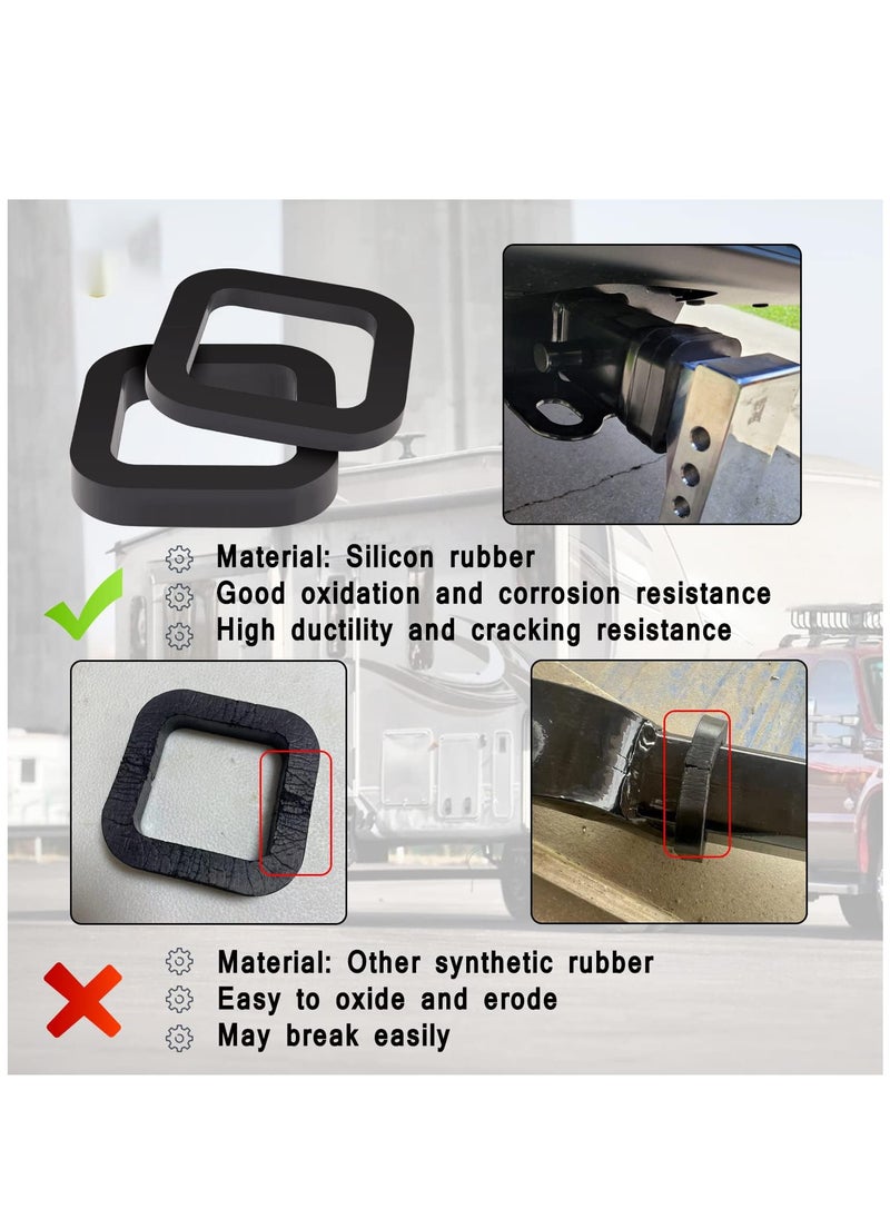 Excefore 6 Pack 2 Inch Hitch Receiver Silencer Pad,  for Adjustable Ball Mounts, Reduce Rattle, Multiple Size Combination, Compatible with Most 2 Inch Trailer Hitch Receiver  - Image 3