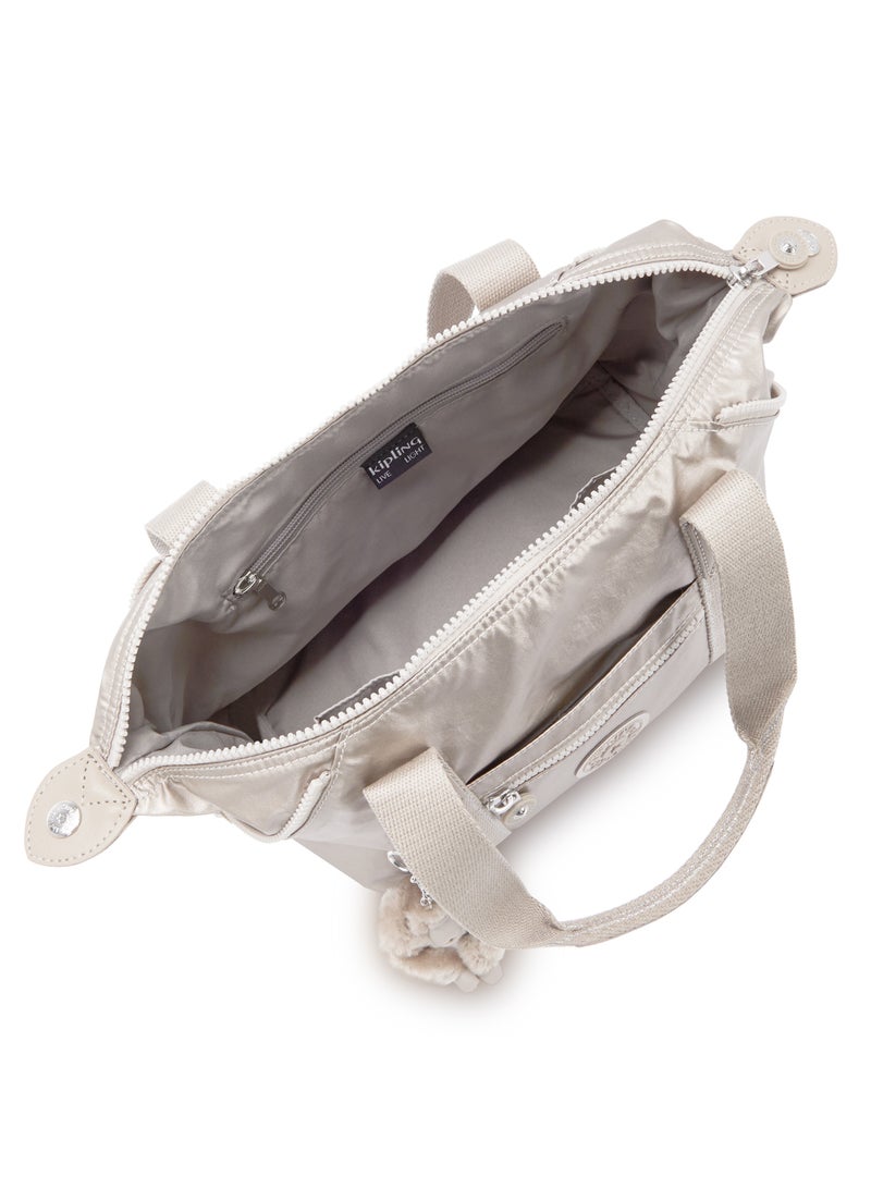 kipling Art Mini Tote Bag with Removable Strap Mettalic Glow - Image 4