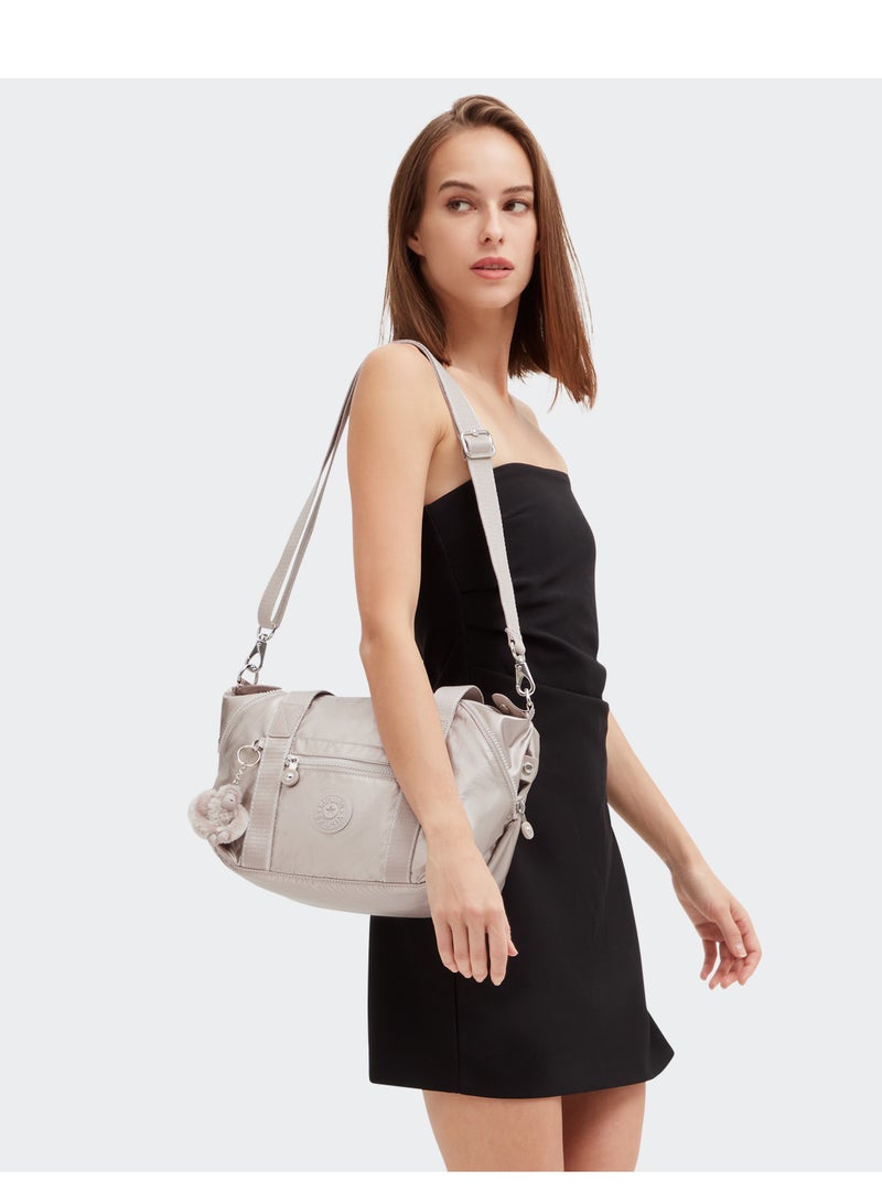 kipling Art Mini Tote Bag with Removable Strap Mettalic Glow - Image 3