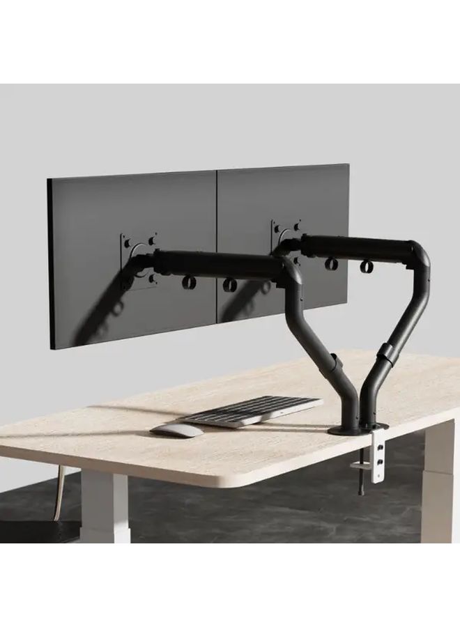 Heavy Duty Dual Monitor Arm Stand Black Full Motion Gas Spring Desk Mount - Image 5