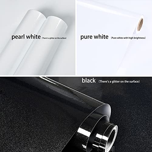 tiltil Glossy White Wallpaper peel and Stick Wallpaper Shiny Self Adhesive Removable Wall paper,15.8" X 118"Waterproof Countertop Paper White Contact Paper for Cabinet Countertop Furniture Kitchen Vinyl Film - Image 2