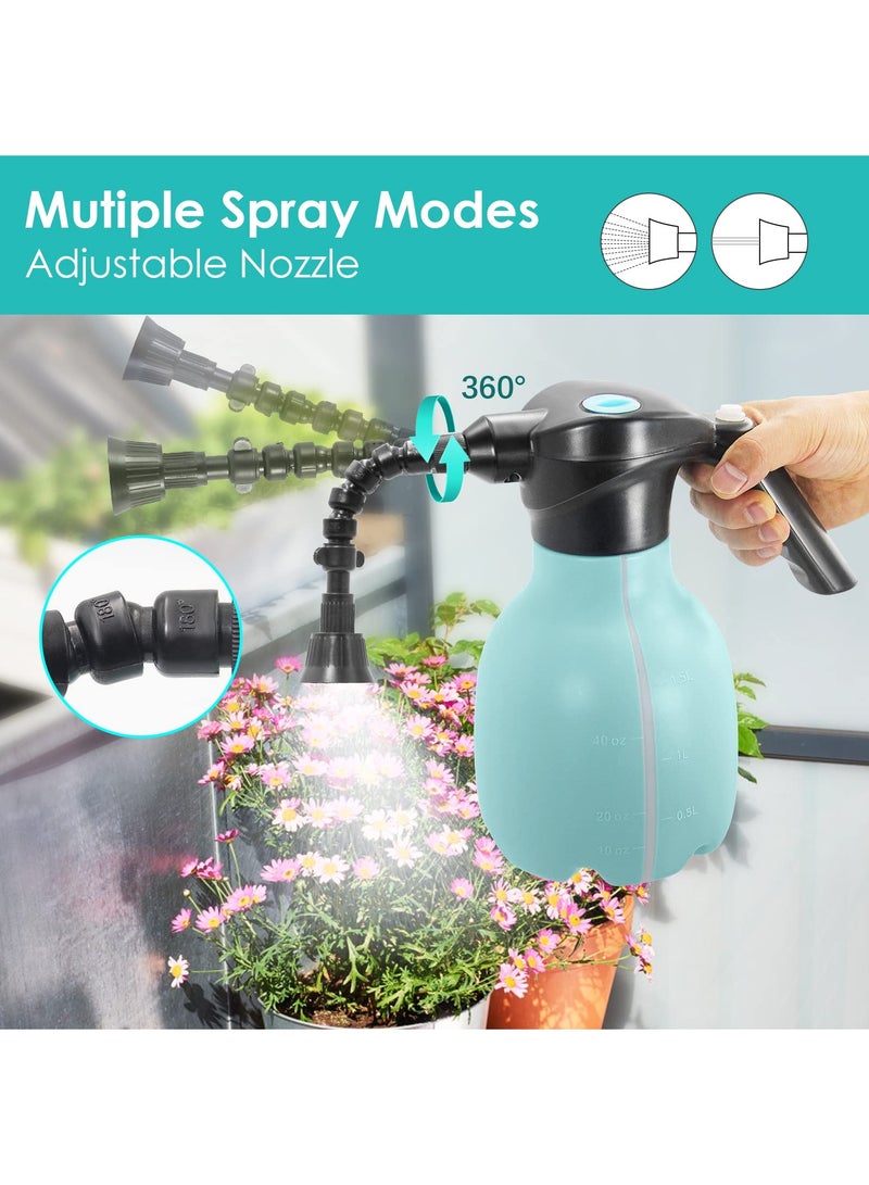 Excefore زجاجة رش كهربائية، 1.5 لتر دلو سقي للنباتات الداخلية/الخارجية، جهاز رش آلي يعمل ببطارية قابلة لإعادة الشحن مع فوهة قابلة للتعديل للحدائق، والتسميد، والتنظيف (أزرق) - Image 4