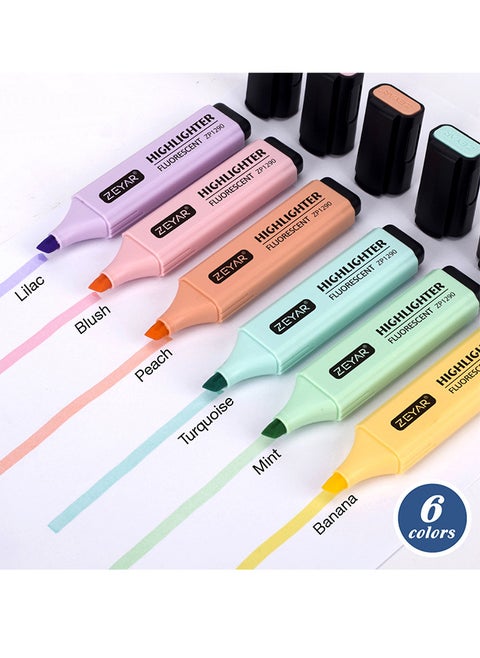 6 Pcs Highlighters Pastel Markers Stationary Supplies for Office School