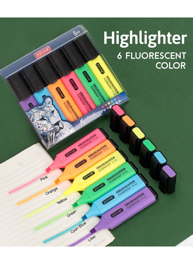 6 Pcs Highlighters Pastel Markers Stationary Supplies for Office School