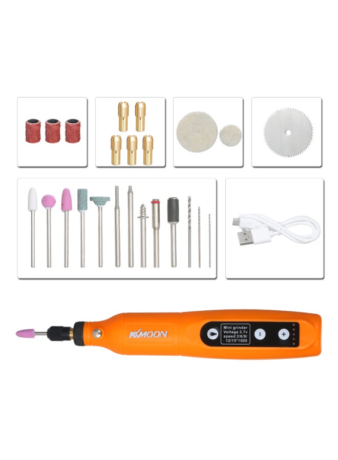 5-Speed Adjustment Mini Electric Grinder Tool Orange 8x3.25cm - Image 2