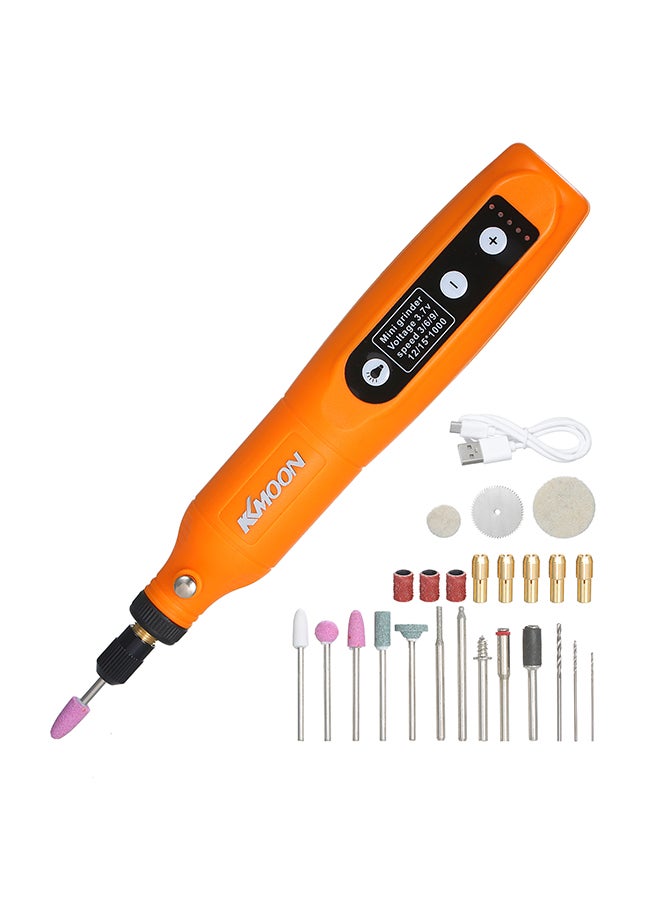 5-Speed Adjustment Mini Electric Grinder Tool Orange 8x3.25cm - Image 1
