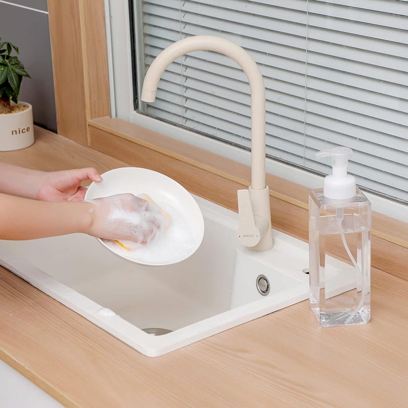 UUJOLY Foaming Soap Dispenser 1L (33.8oz) Refillable Plastic Pump Bottle for Liquid Soap, Shampoo, Body Wash (2 Pcs) (Clear) - Image 3