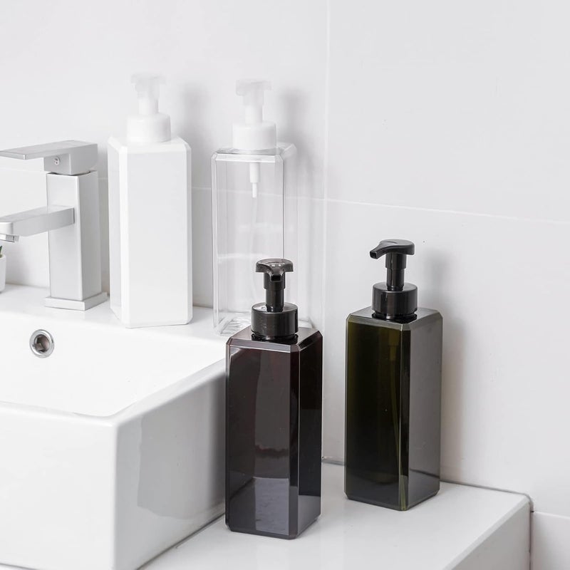 UUJOLY Foaming Soap Dispenser 1L (33.8oz) Refillable Plastic Pump Bottle for Liquid Soap, Shampoo, Body Wash (2 Pcs) (Clear) - Image 4