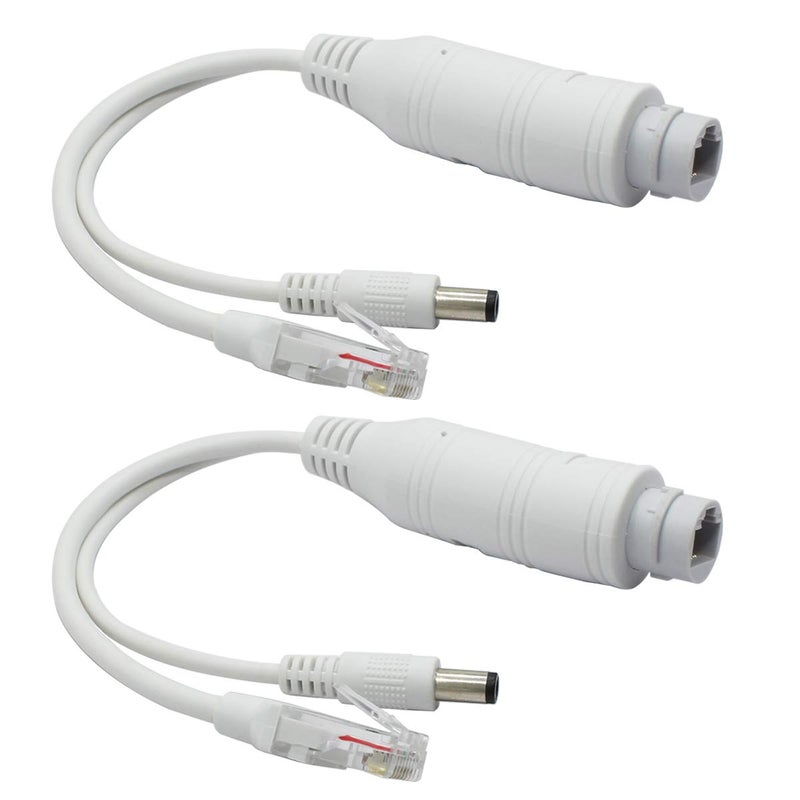 ANVISION 2-Pack Active 48V to 12V Waterproof PoE Splitter Adapter, IEEE 802.3af Compliant 10/100Mbps, for IP Camera AP Voip Phone and More, White - Image 1