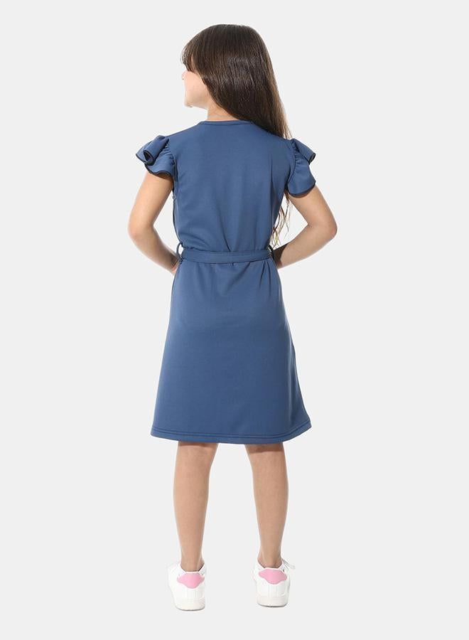 Red Circle Front Printed Dress g04 - Image 3