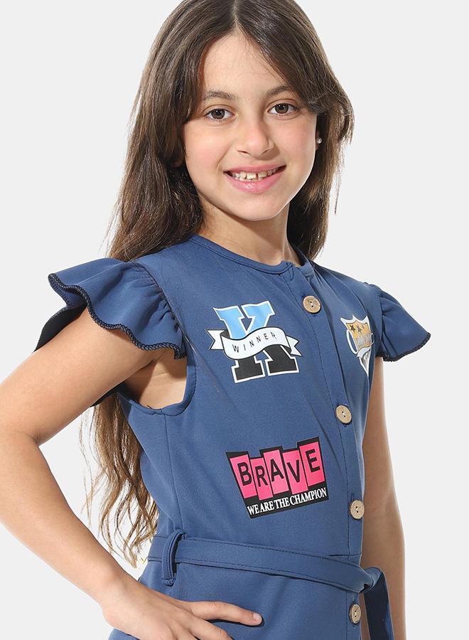 Red Circle Front Printed Dress g04 - Image 4