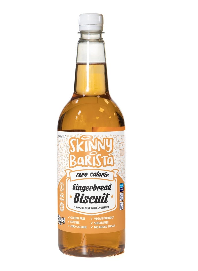 The Skinny Food Co. The Skinny Food Co. Coffee Syrup - Sugar Free  Zero Calorie Coffee Syrup For Coffee, Tea, Hot Chocolate, Fruit, Protein Drinks - Vegan-Friendly, Gluten-Free & Fat-Free GINGERBREAD BISCUIT 1L  - Image 1