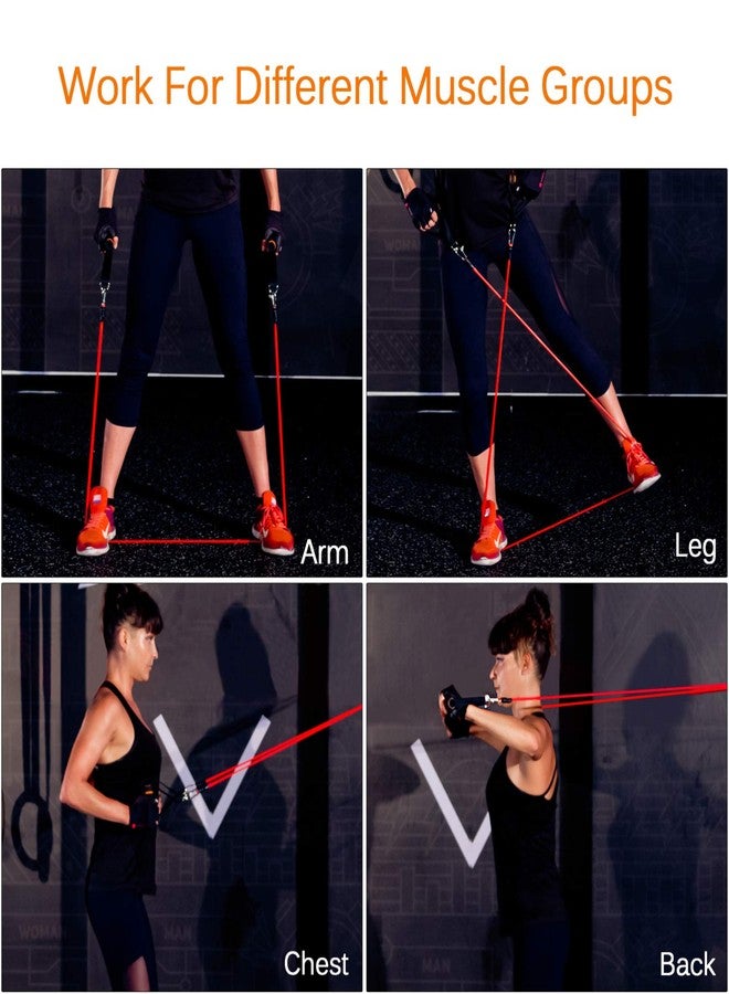 AGM Resistance Bands Set (12pcs), Workout Bands with Handles, Door Anchor, Ankle Straps and Carry Bag, Exercise Bands for Shape Body and Home Workouts - Image 5