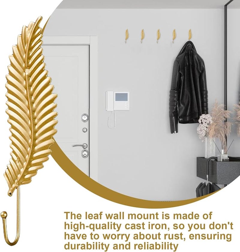 خطاف معطف معدني ذهبي مثبت على الحائط لحامل المفاتيح للحمام وغرفة النوم وغرفة الحضانة - Image 1