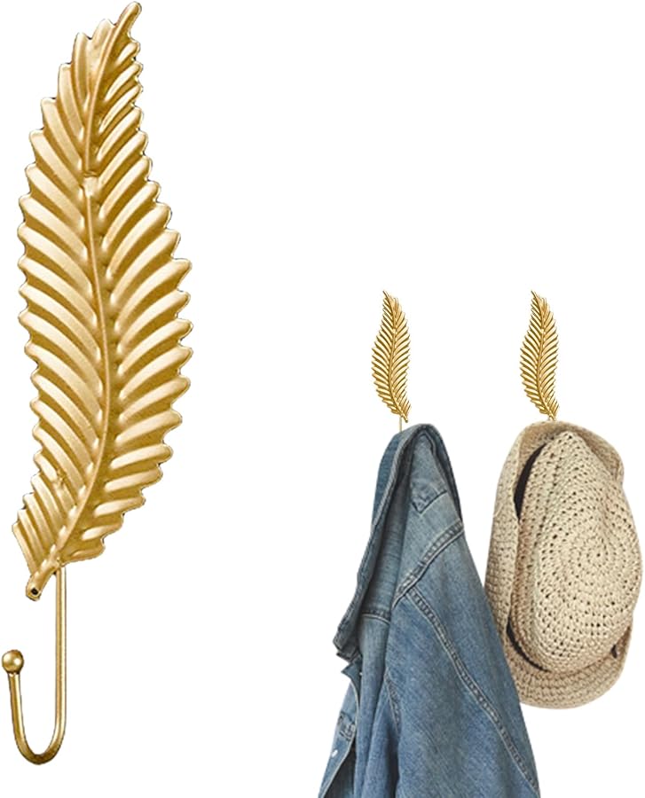 خطاف معطف معدني ذهبي مثبت على الحائط لحامل المفاتيح للحمام وغرفة النوم وغرفة الحضانة - Image 5