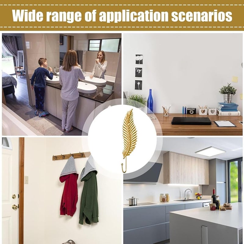 خطاف معطف معدني ذهبي مثبت على الحائط لحامل المفاتيح للحمام وغرفة النوم وغرفة الحضانة - Image 3