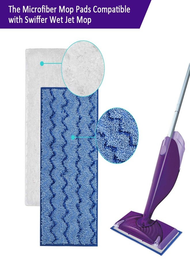KEEPOW Reusable Mop Pads Compatible with Swiffer Wet Jet Mop Starter, Replacement Microfiber Refills for Wet and Dry Sweeping, 4 Pack - Image 3