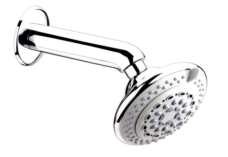 NEW WARE طقم دش علوي فاخر NEW WARE مع 6 خيارات تدفق مختلفة وذراع دش دائري نحاسي بقطر 7 بوصات بتشطيب كروم للحمام - Image 1