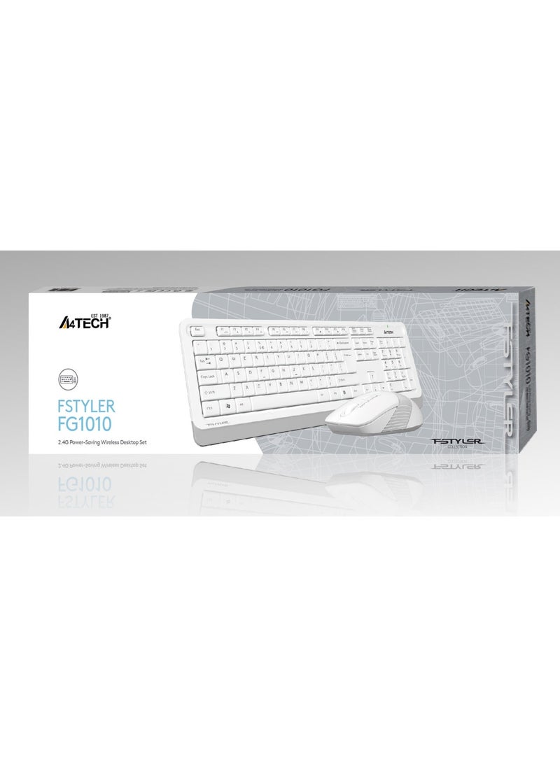 A4TECH A4 Tech FG1010 2.4g White Q Fn-Mm Klv+Optical Mouse Set  - Image 1