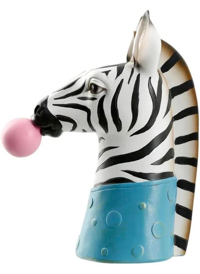 BLUE CORAL Zebra Blowing Bubbles Creative Vase Decoration Art Vase Artificial Flower Vase Dried Home Living Room Table Art Statue  - Image 5