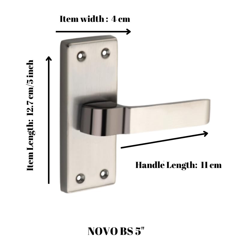 SARDAR NOVO 5" Iron Baby Latch| Bathroom Door Handle| Mortise Door Handle with Baby Latch| Keyless Handle Bathroom| Push to Close Latch (with Babylatch) - Image 2