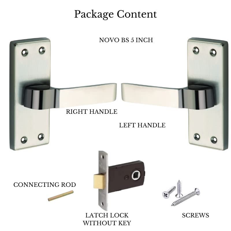 SARDAR NOVO 5" Iron Baby Latch| Bathroom Door Handle| Mortise Door Handle with Baby Latch| Keyless Handle Bathroom| Push to Close Latch (with Babylatch) - Image 3