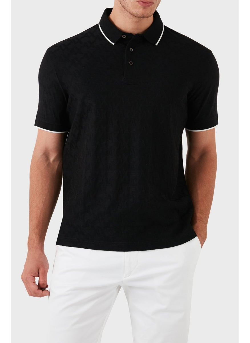 Armani Exchange - Cotton Regular Fit Polo Neck T Shirt Men's Polo Neck T Shirt 6dzfla ZJ2ZZ 1200 - Image 1