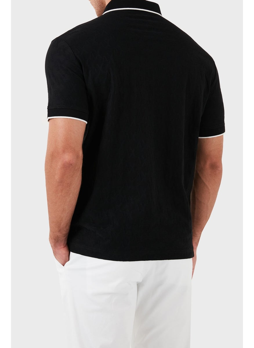 Armani Exchange - Cotton Regular Fit Polo Neck T Shirt Men's Polo Neck T Shirt 6dzfla ZJ2ZZ 1200 - Image 1