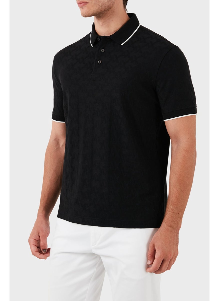 Armani Exchange - Cotton Regular Fit Polo Neck T Shirt Men's Polo Neck T Shirt 6dzfla ZJ2ZZ 1200 - Image 1