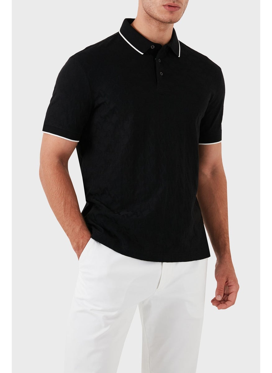 Armani Exchange - Cotton Regular Fit Polo Neck T Shirt Men's Polo Neck T Shirt 6dzfla ZJ2ZZ 1200 - Image 1