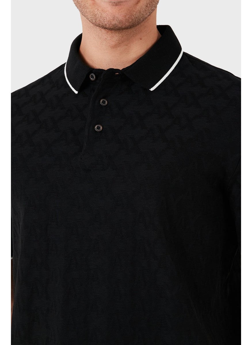 Armani Exchange - Cotton Regular Fit Polo Neck T Shirt Men's Polo Neck T Shirt 6dzfla ZJ2ZZ 1200 - Image 1