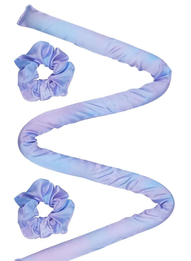 مجموعة تجعيد الشعر بدون حرارة، ملحقات الشعر للتجعيد بدون حرارة، ملحقات الشعر ودحارات الشعر الساخنة، شريط الرأس بدون حرارة، أزرق - Image 2