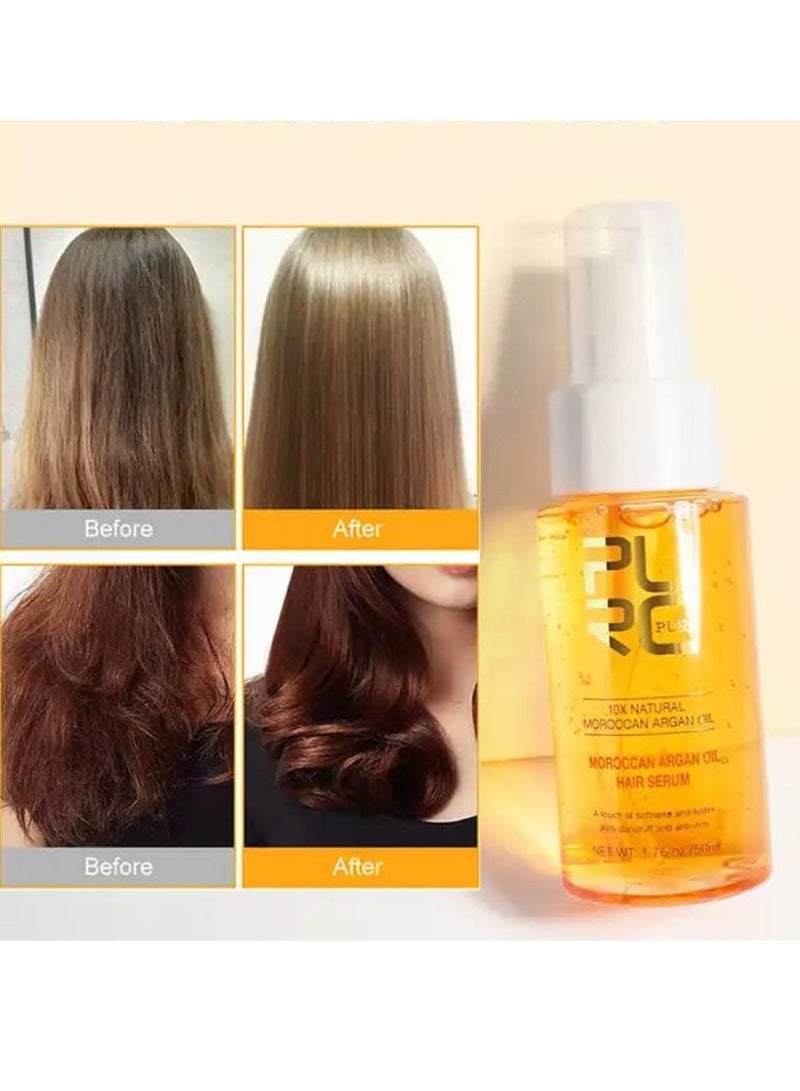 PURC 50ml Moroccan Argan Oil Hair Serum 10X Pure and Natural 100% Moroccan Argan Hair Serum Cold Pressed Virgin Anti Dandruff and Anti Itch Oil for Hair Moroccan Oil for Hair Growth and Repair - Image 5