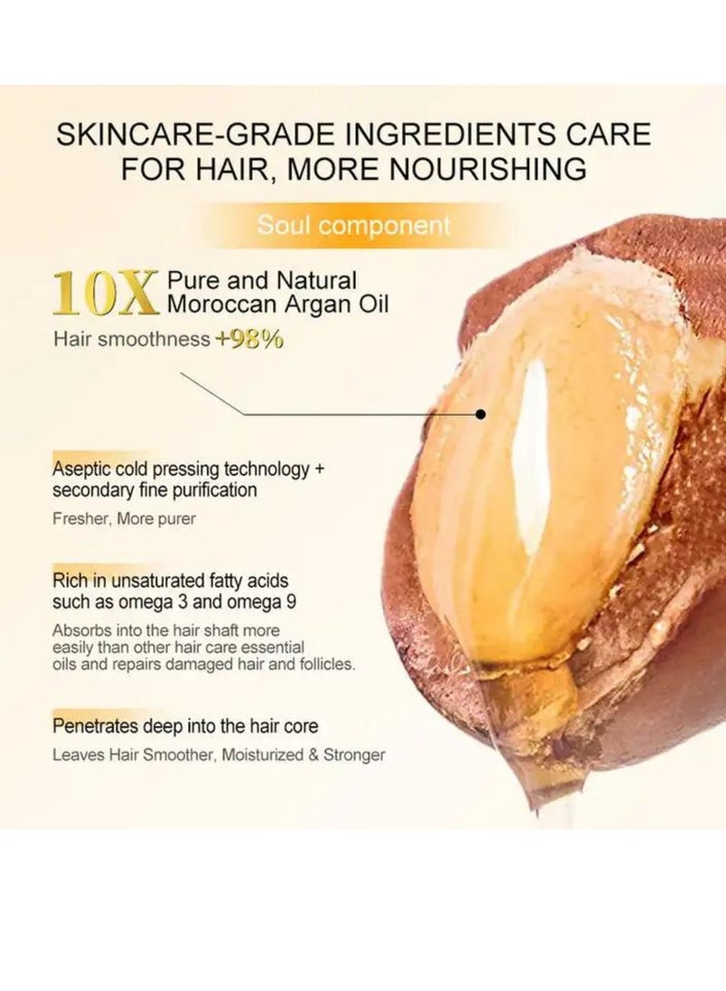 PURC 50ml Moroccan Argan Oil Hair Serum 10X Pure and Natural 100% Moroccan Argan Hair Serum Cold Pressed Virgin Anti Dandruff and Anti Itch Oil for Hair Moroccan Oil for Hair Growth and Repair - Image 4