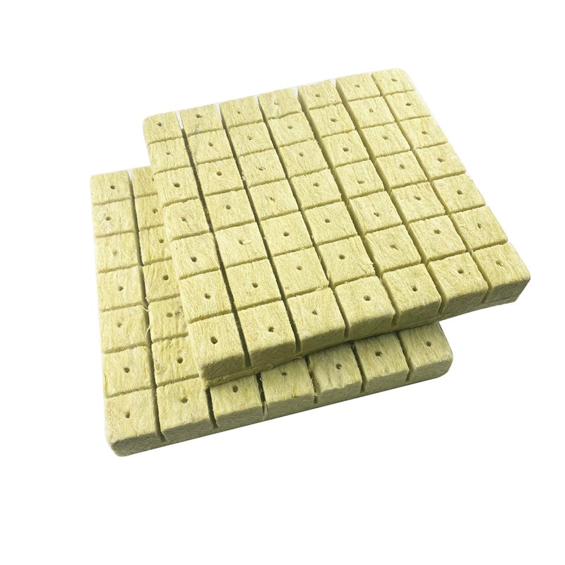 Meridian Rockwool Starter Plugs – 3.8 cm (1.5 in) 2‑Pack, 2 Sheets of 49 Plugs (98 Plugs Total) for Hydroponics - CT - Image 1